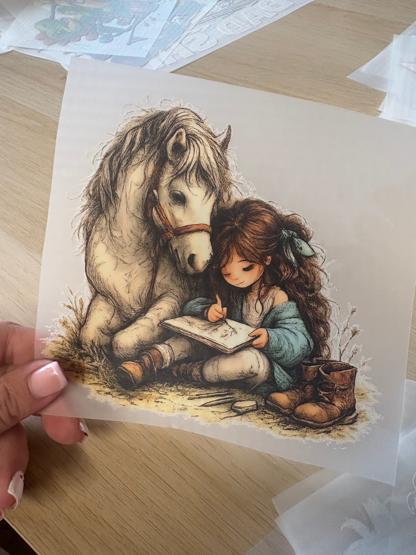 Horse and girl transfer