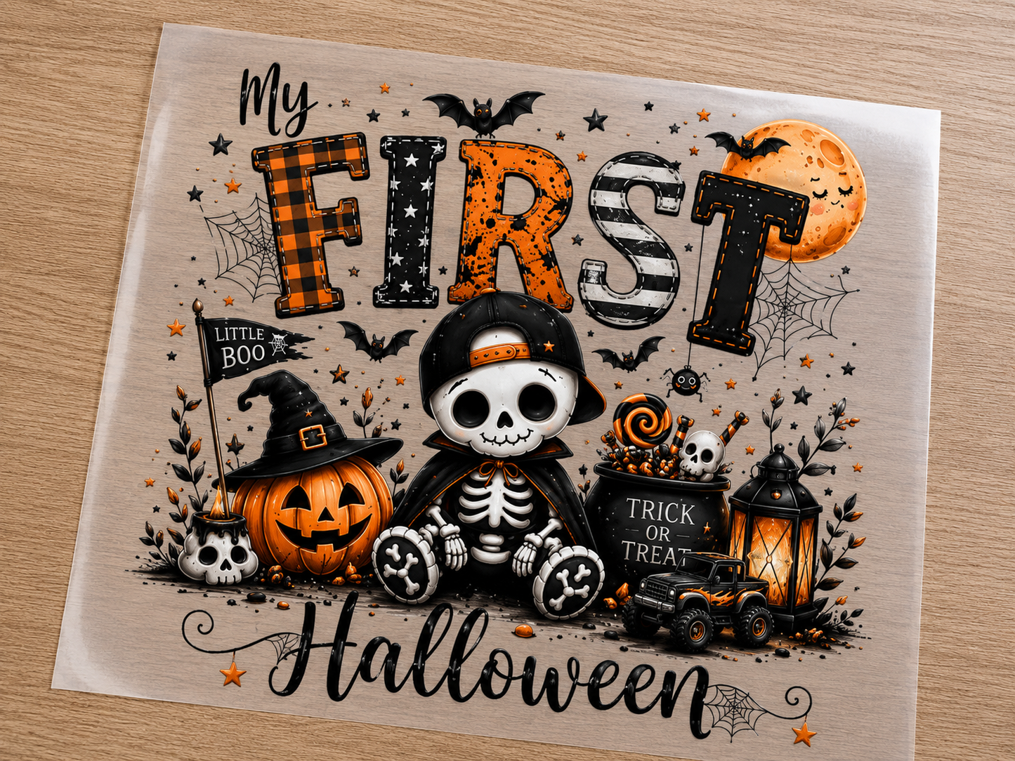 My first Halloween skeleton transfer