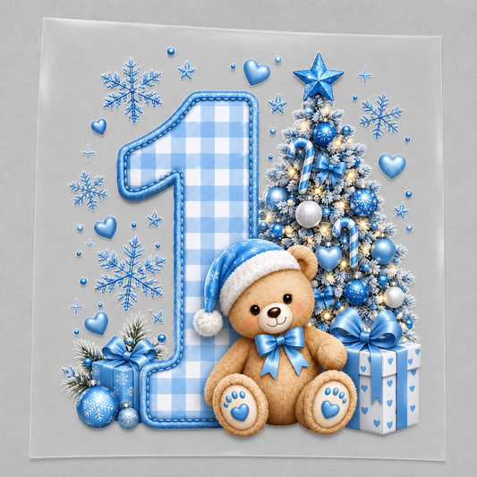 Blue 1st Christmas DTF transfer