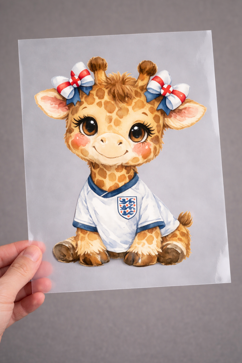 England Girl Giraffe Transfer