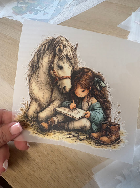 Horse and girl transfer