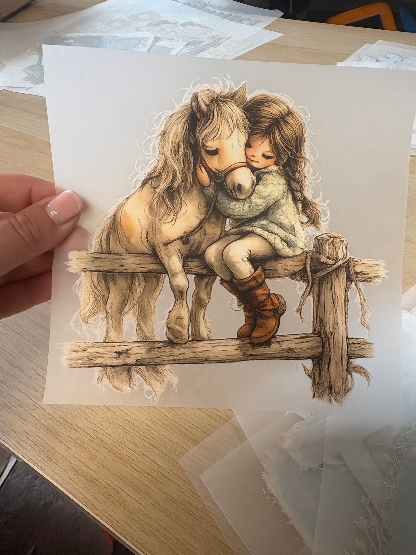Horse and girl transfer