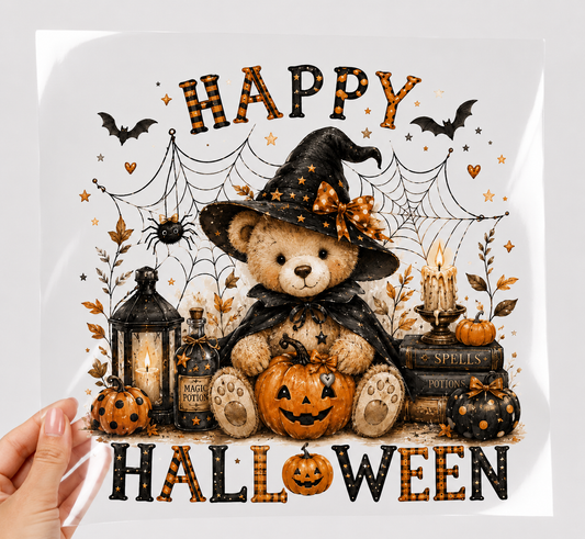Happy Halloween bear transfer
